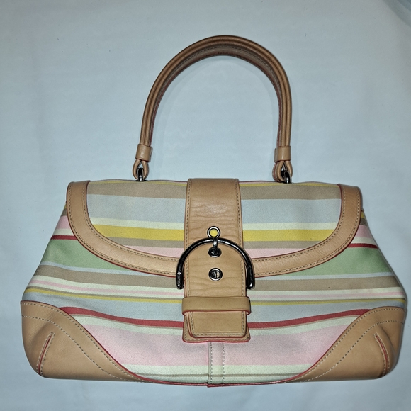 Vintage 04 Coach Soho-Hampton Striped Satchel - Picture 14 of 16